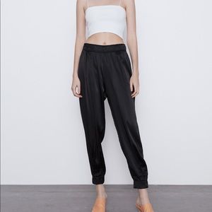 Zara satin effect jogging pants